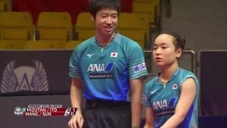 【動画】2020カタールOP ミックスダブルス決勝 水谷隼／伊藤美誠vs王楚欽／孫穎莎