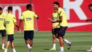 バルサ オサスナ戦に向け練習開始、アンスらも帯同