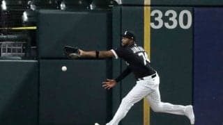 【MLB】緩慢守備でランニングHR　ネットに絡まる巨漢106kg選手に笑撃「リトルリーグのよう」