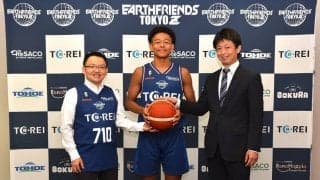 アースフレンズ東京Zのケイン・ロバーツが入団会見…東頭俊典HC「今までコーチしてきた中で、最も速い選手」