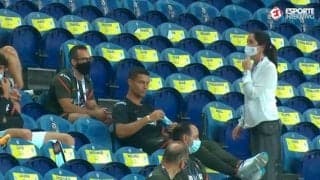 C・ロナウド、マスク未着用を注意されスタンド観戦でも主役に