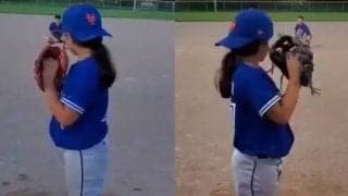 9歳少女が驚愕の両投げ　ストライク投球に米騒然「レッドソックスで投げてみない？」