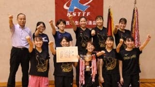 神戸松蔭女子学院大が全勝優勝　鶴岡菜月、5戦5勝で殊勲賞＜関西学生卓球リーグ女子＞