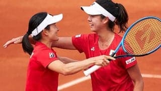  青山/ 柴原組 ハレプに複で完勝 