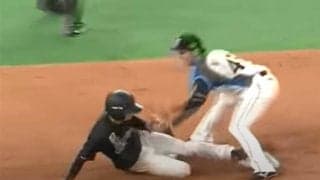 ベースが変形する“超速スライディング”　ロッテ和田の二盗にファン衝撃「減速してない」