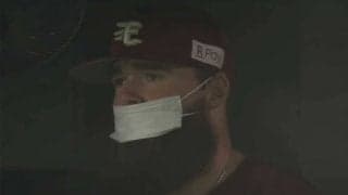 髭が凄すぎてマスクが… 楽天助っ人右腕の衝撃的な姿にファン大爆笑「可愛すぎ」