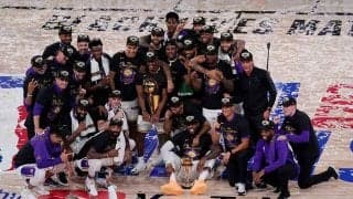 「NBAとディズニーが1枚の写真に…」　シンデレラ城のレイカーズV祝福に米反響