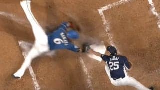 「走り方可愛いな」「顔痛そう」　ハム中田の激走＆ヘッスラ生還にファン歓喜