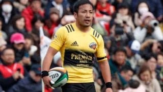 ラグビーファン衝撃　流大、206cm新助っ人と凸凹2ショットに「現代のガリバー旅行記」