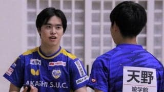 卓球日本代表・森薗政崇、高3にエール　“伝家の宝刀”チキータを直接指導