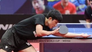 張本、快勝で8強入り　41歳のベテランを寄せ付けず＜卓球・男子W杯＞