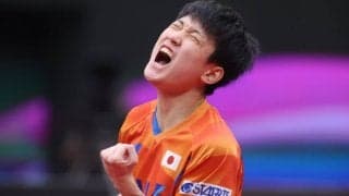 張本智和、3位入賞　丹羽を下した韓国選手に勝利＜卓球・男子W杯＞