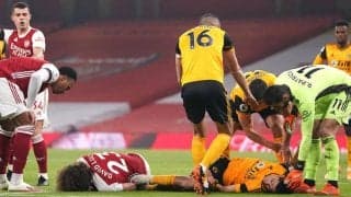 アーセナル戦で頭部を衝突し意識を失って運ばれたFWヒメネスは頭蓋骨骨折で手術