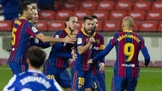 バルサ 暫定2位のソシエダに逆転勝利...アルバが1G1Aの活躍