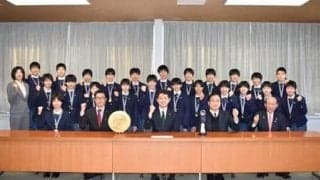 春高バレー千葉県女子代表　敬愛学園が千葉市長を表敬訪問　「感謝の気持ち忘れず」