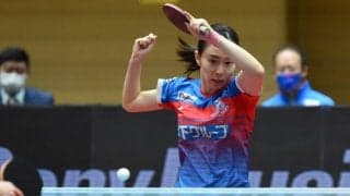 石川佳純「毎回レベルアップしてその先に五輪」チームは6連勝で首位キープ