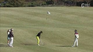 冬芝の薄いライ＆砲台の20ヤードをピッチングウェッジで寄せる方法