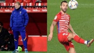 バルサの監督クーマン、判定に不満を示していた相手FWと衝突！