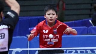 155㎝の松島輝空、カットマン攻略　全日本卓球ジュニア男子8強決まる