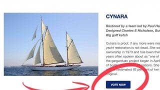 帆船〈シナーラ〉がクラシックボートアワードにノミネート