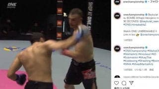 2mの巨体からマウスピースが吹き飛ぶ　カウンター失神KOに海外興奮「年間最高KO候補」