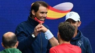 ナダル背中の不調で試合には出ず、スペインチームのベンチで活躍