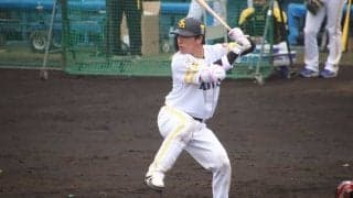 鷹ドラ3牧原巧、初のA組参加で“プロ初安打”「世界が違う感じがした」