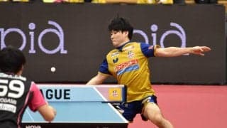 英田理志、前期MVP戸上に勝利　坂本監督「英田の成長がチームの成長、Tリーグができた意味」