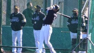 鷹・柳田、屋外フリー打撃を再開「身体の状態を確認しながら」93スイングで柵越え7本