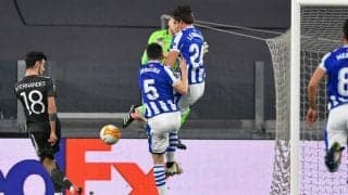 ゴール前で3人が激突！ラッキーなB・フェルナンデスが「ごっつぁんゴール」