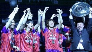 Tリーグ初制覇の琉球・張一博監督「良い選手、良いチームに恵まれた」 会見で喜び語る