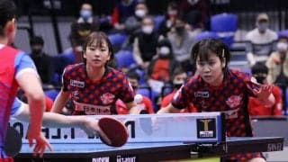 平野美宇/前田美優ペア、接戦制す　3連覇へ日本生命が一歩リード＜Tリーグファイナル女子＞