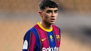 バルサで飛躍のペドリ、左足下部筋を損傷…試合後に松葉杖姿