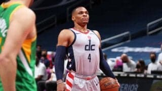 ジャズから大金星を挙げたウィザーズ、チームを引っ張るウェストブルックは「自分の知識と経験を共有したい」