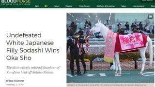 ソダシ、白毛馬初のクラシック制覇に海外記者注目「信じられない！」「夢のような馬」