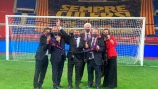 最初のタイトルを喜ぶラポルタ、メッシ残留を確信「バルサを望んでいる」