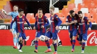 バルサ 敵地でバレンシアに勝利、メッシのドブレーテ含む3得点で逃げ切る