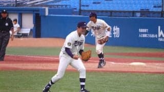 竹田祐がリーグ戦初完投で「よっしゃあ」と雄叫び。法大・三浦銀二に投げ勝つ【5/8 春季東京六大学野球 明治大学vs法政大学】