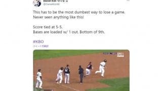 韓国プロ野球で“珍サヨナラ”　死んだ走者を追いかける捕手に笑撃「クレイジーだ」