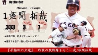 【緊急】令和３年度春季早慶戦　注目選手特集　１ 蛭間拓哉