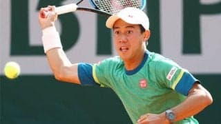 錦織、芝のハレ会場で練習