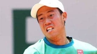  錦織 フェデラーと芝で練習 