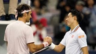 錦織圭が「ウィンブルドン」前哨戦会場でフェデラーと練習