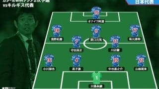 日本代表スタメン発表！ オナイウ阿道＆坂元達裕が先発起用