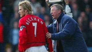 ベッカムがウェンブリーでファーガソンと再会！息子ロメオも笑顔で2ショット