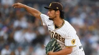 ダルビッシュ、古巣相手に5連続Kの快投で2回無失点　MLB史上最速1500奪三振なるか