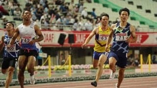 100m準決勝、山縣亮太10秒16、サニブラウン10秒30