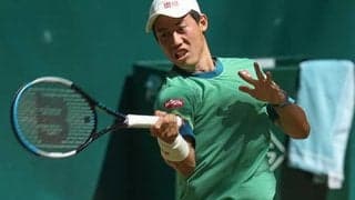  錦織 チチパスとWB会場で練習 