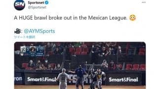死球投手へバット投げつけ　3人退場、メキシコで起きた大乱闘に海外衝撃「ワオ…」