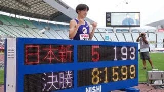 三浦龍司、転倒しても日本新　3000m障害で8分15秒99＆五輪内定「がむしゃらだった」
